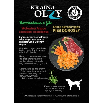 Bezzbożowa z Gór - karma dla psa Zdrowa Wołowina 2kg